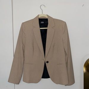 zara women’s blazer cream